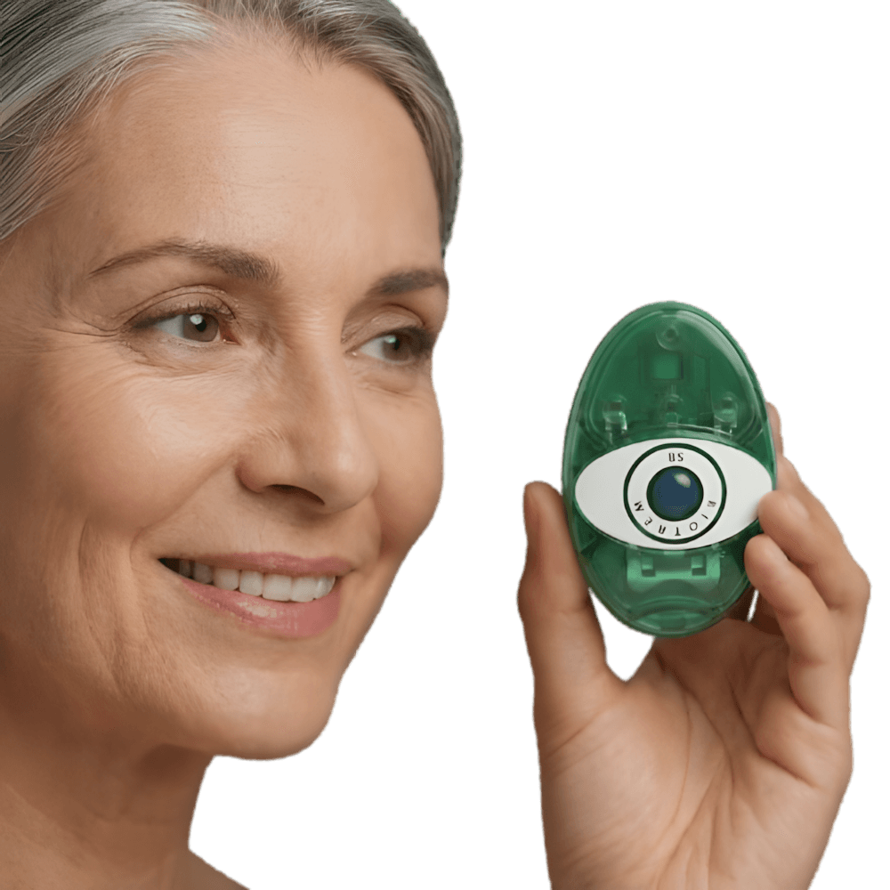 Woman with BioTrEM device